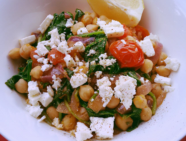 Chickpeas with Tomato & Spinach